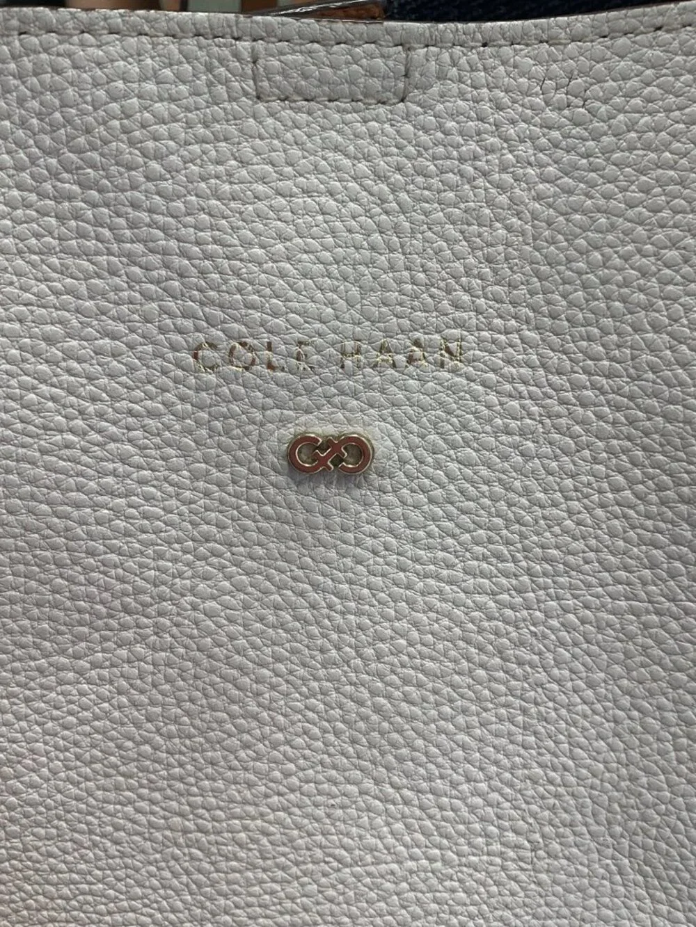 Cole Haan Beckett Tote Bag Pebbled Leather Color Block Large Casual School Work